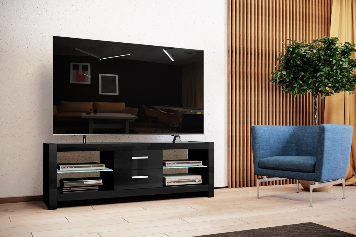 Aanbieding Tv-meubel Andora 150 cm breed - Hoogglans Zwart - 8785269067972