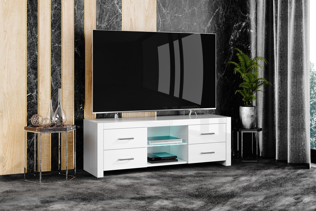 Aanbieding Tv-meubel Andora Lux 150 cm breed - Hoogglans wit - 8785269100693