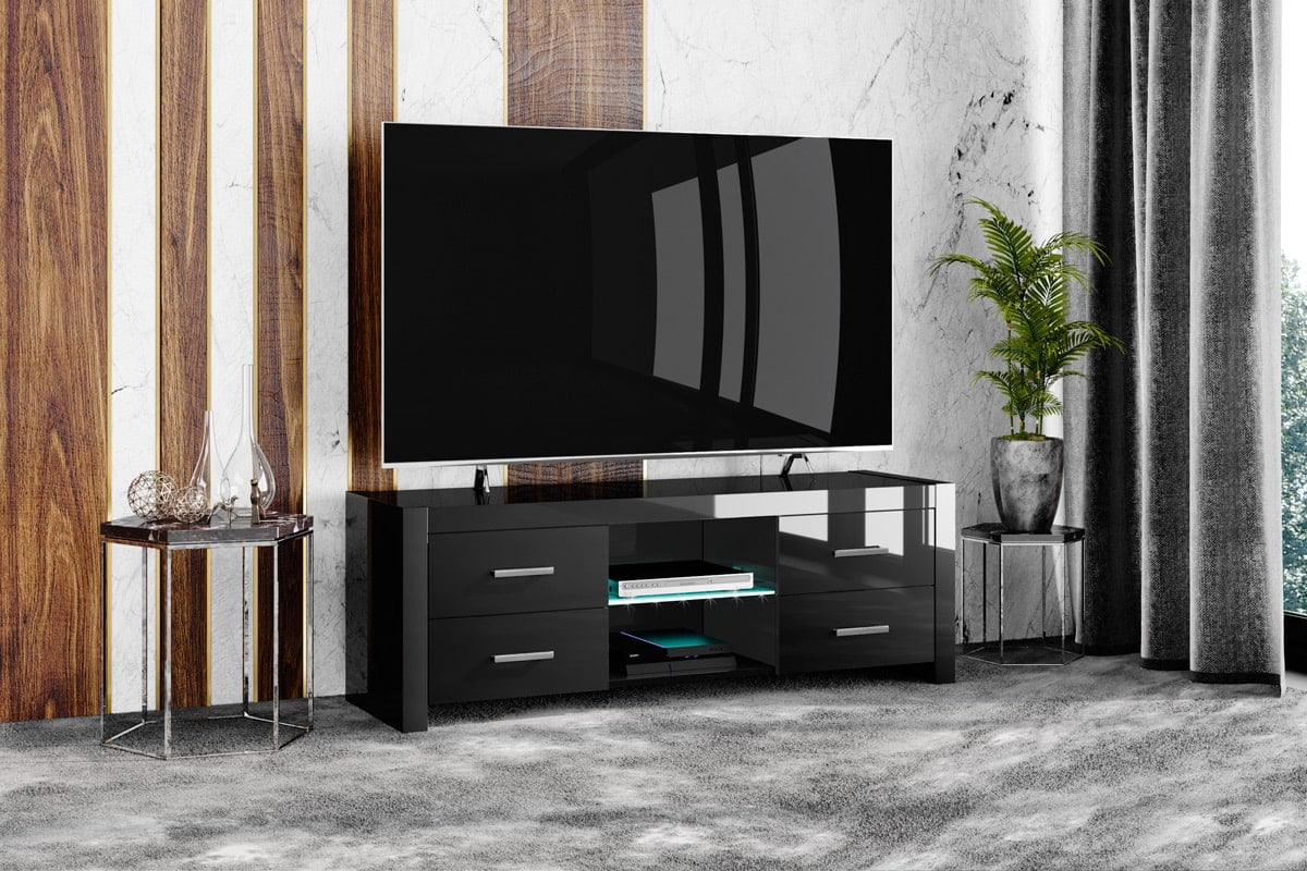 Aanbieding Tv-meubel Andora Lux 150 cm breed - Hoogglans zwart - 8785269100723