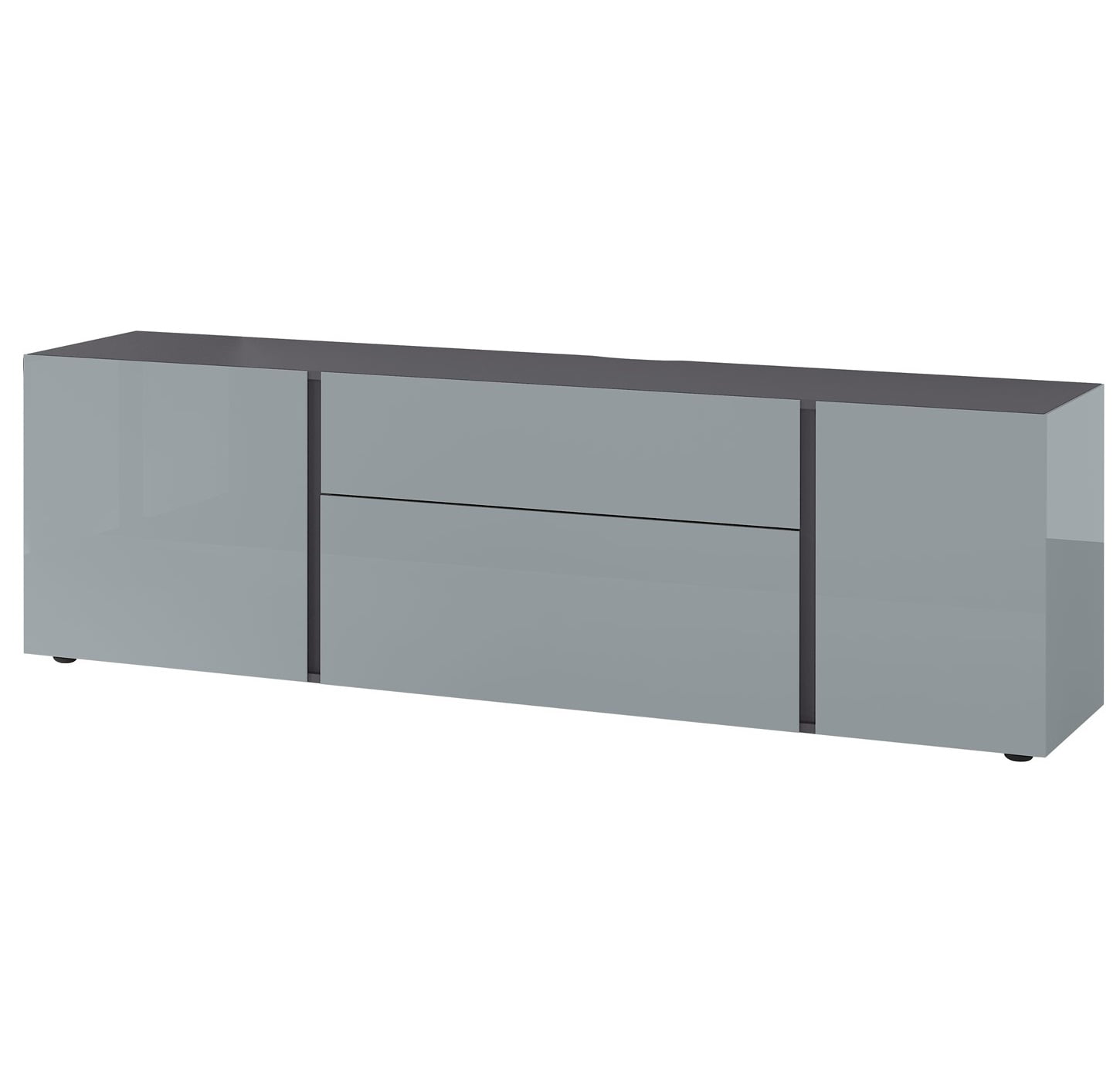 Aanbieding Tv-meubel Mesa 180 cm breed in grafiet met zilvergrijs - 8785269137651