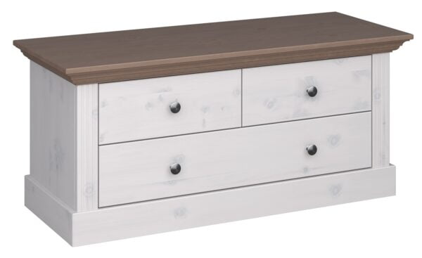 Aanbieding Tv-meubel Monaco 104 cm breed in wit whitewash met steen - 8785269111804