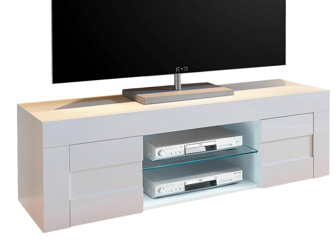 Aanbieding Tv-meubel Easy 138 cm breed - hoogglans wit - 8785269176926