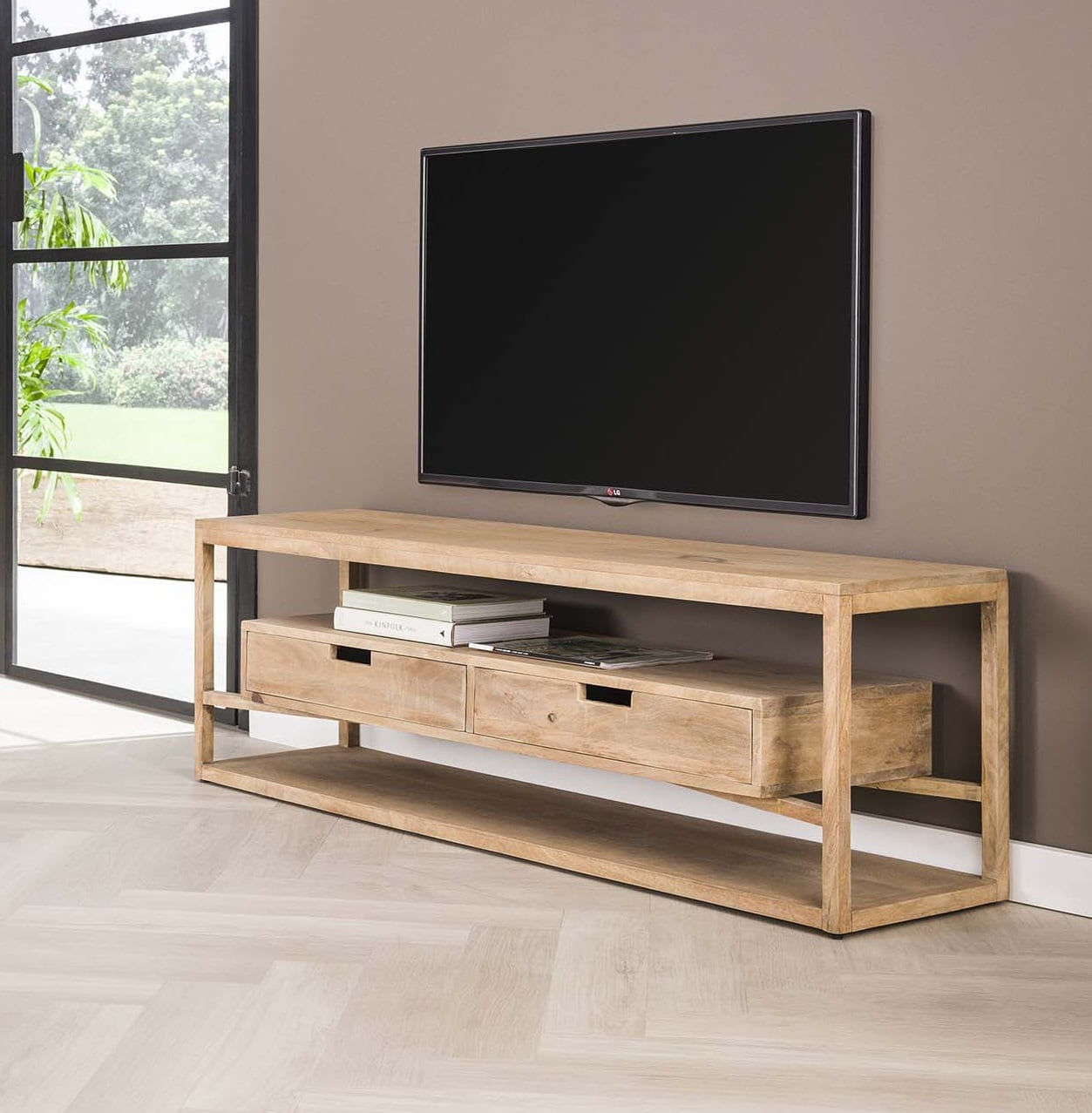 Aanbieding Tv meubel Sahara 140 cm breed - Mango Hout - 8785269099980